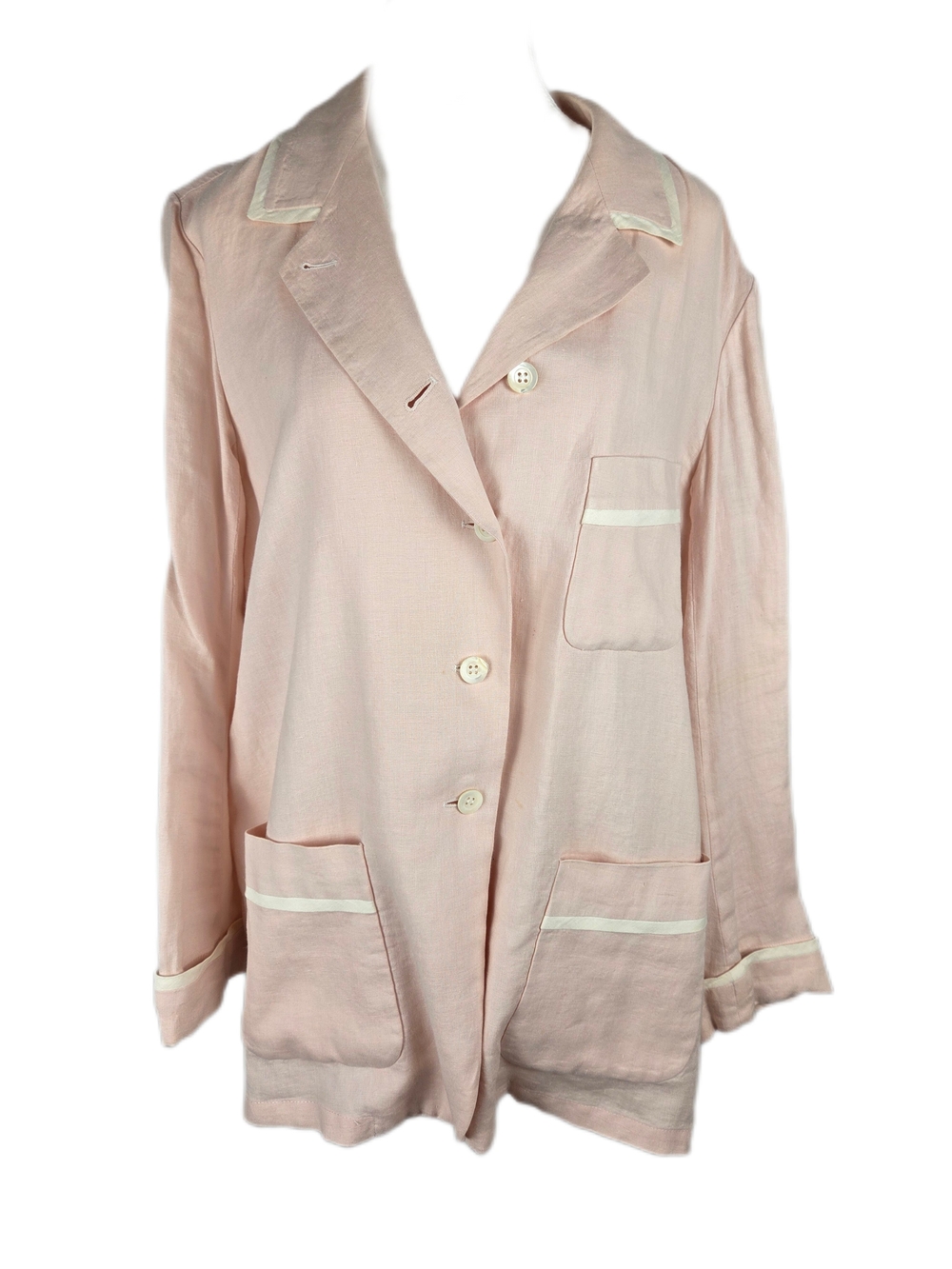 Vintage Mr. & Mrs. Macleod Pink Irish Linen Blazer Jacket France
